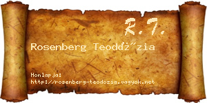Rosenberg Teodózia névjegykártya